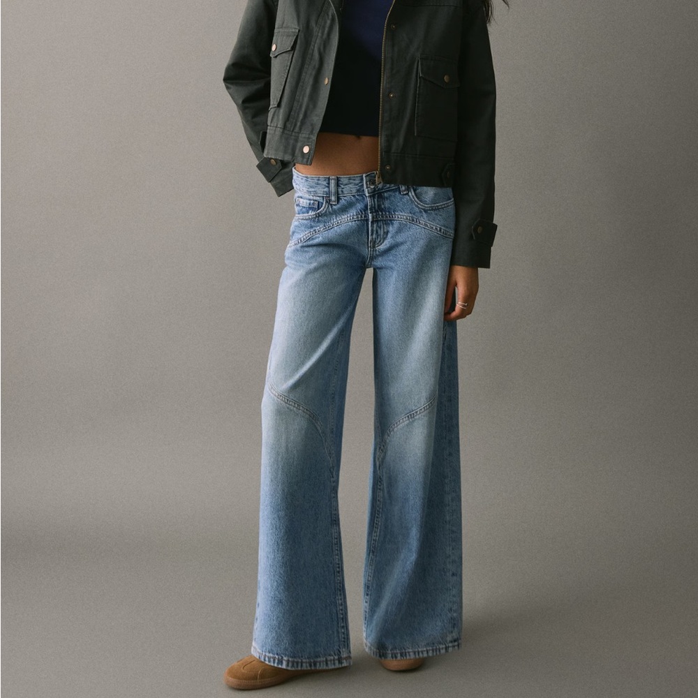 Mango WIDE LEG JEANS WITH SEAM DETAIL Teen XL